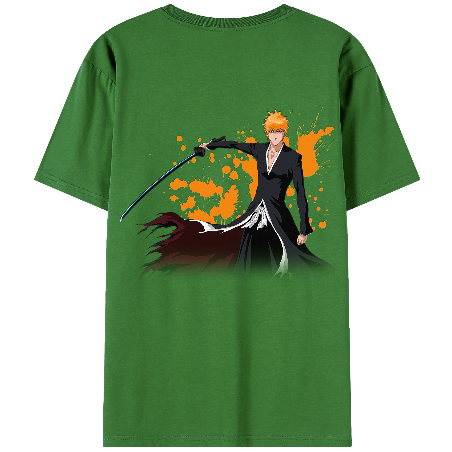 （画像用） ブリーチ 黒崎一護（くろさき いちご）BLEACH Kurosaki Ichigo レディース半袖Tシャツ(バックプリント)